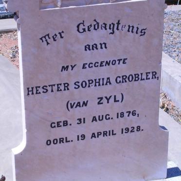 GROBLER Hester Sophia geb. VAN ZYL 1876-1928