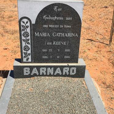 BARNARD Maria Catharina nee KEEVE 1895-1984