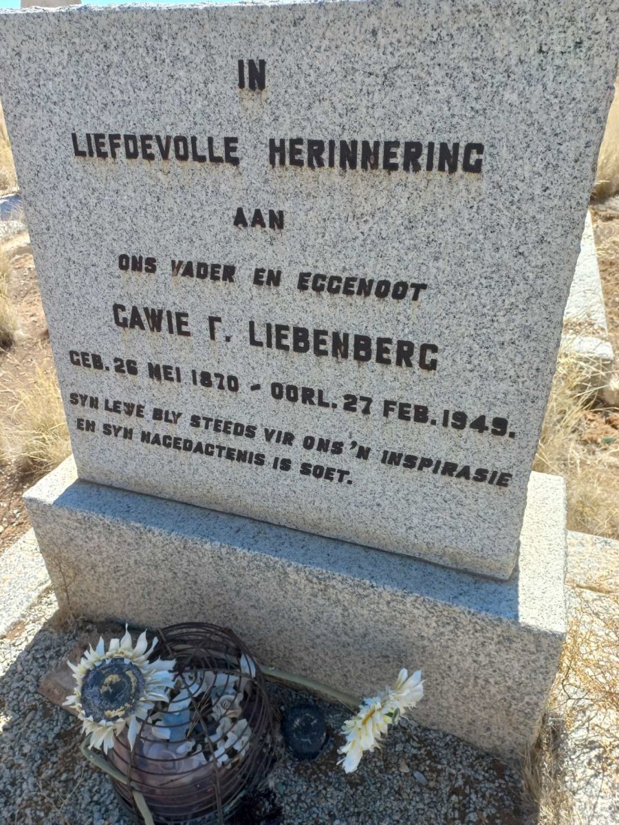LIEBENBERG Gawie F. 1870-1949