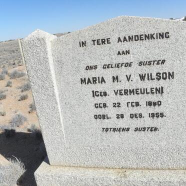 WILSON Maria M.V. nee VERMEULEN 1890-1955