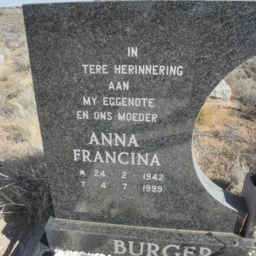 BURGER Anna Francina 1942-1999