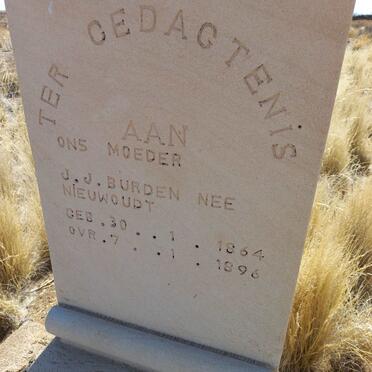 BURDEN J.J. nee NIEUWOUDT 1864-1896