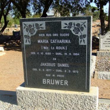 BRUWER Jacobus Daniel 1877-1972 &amp; Maria Catharina LE ROUX 1880-1954