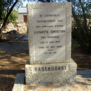 BADENHORST Elizabeth Christina nee CONRADIE 1874-1967