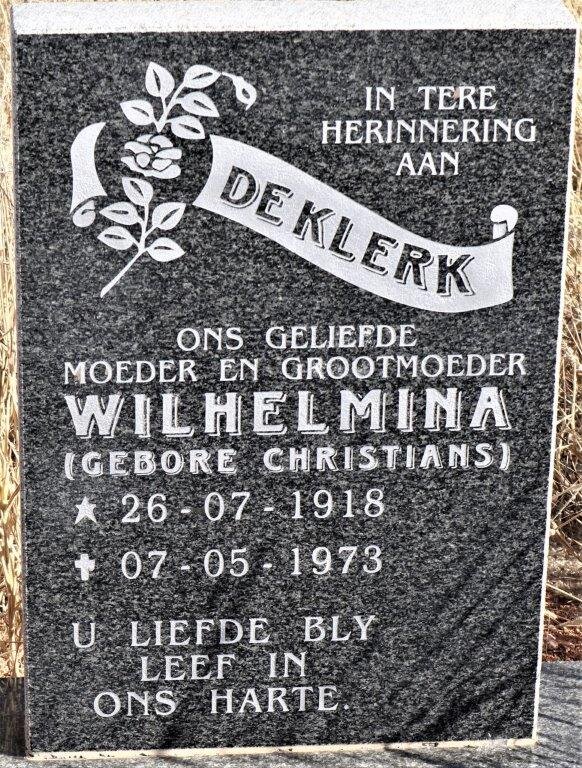 KLERK Wilhelmina, de nee CHRISTIANS 1918-1973