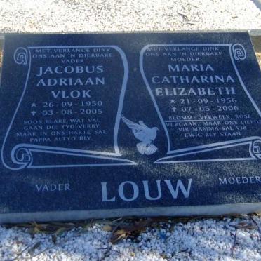 LOUW Jacobus Adriaan Vlok 1950-2005 &amp; Maria Catharina Elizabeth 1956-2006