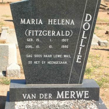 MERWE Maria Helena, van der geb. FITZGERALD 1907-1986