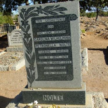 NOLTE Carolina Wilhelmina Petronella nee BURGER 1870-1954