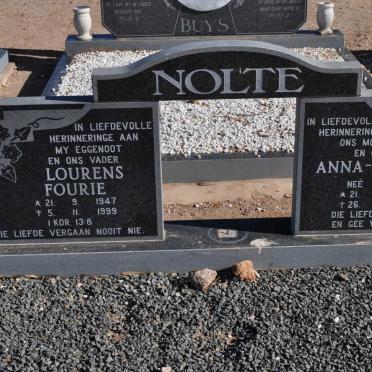 NOLTE Lourens Fourie 1947-1999 &amp; Anna-Marie BLOM 1953-2008
