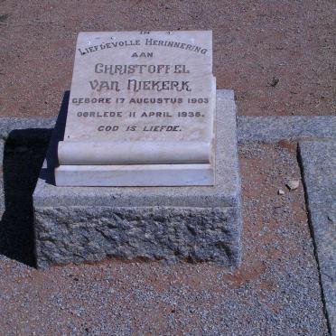 NIEKERK Christoffel, van 1903-1938