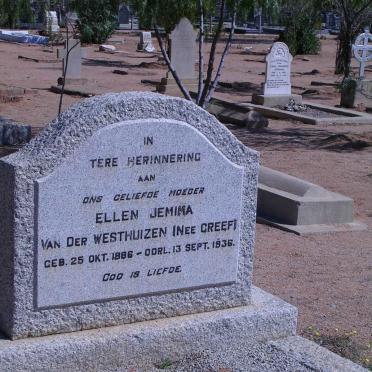 WESTHUIZEN Ellen Jemima, van der nee GREEF 1886-1936