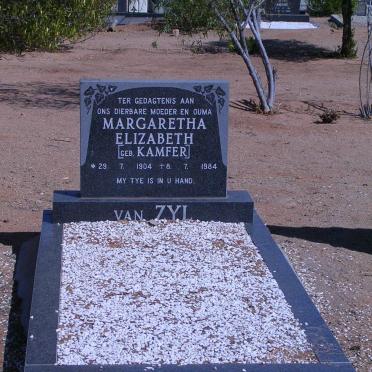 ZYL Margaretha Elizabeth, van geb. KAMFER 1904-1984