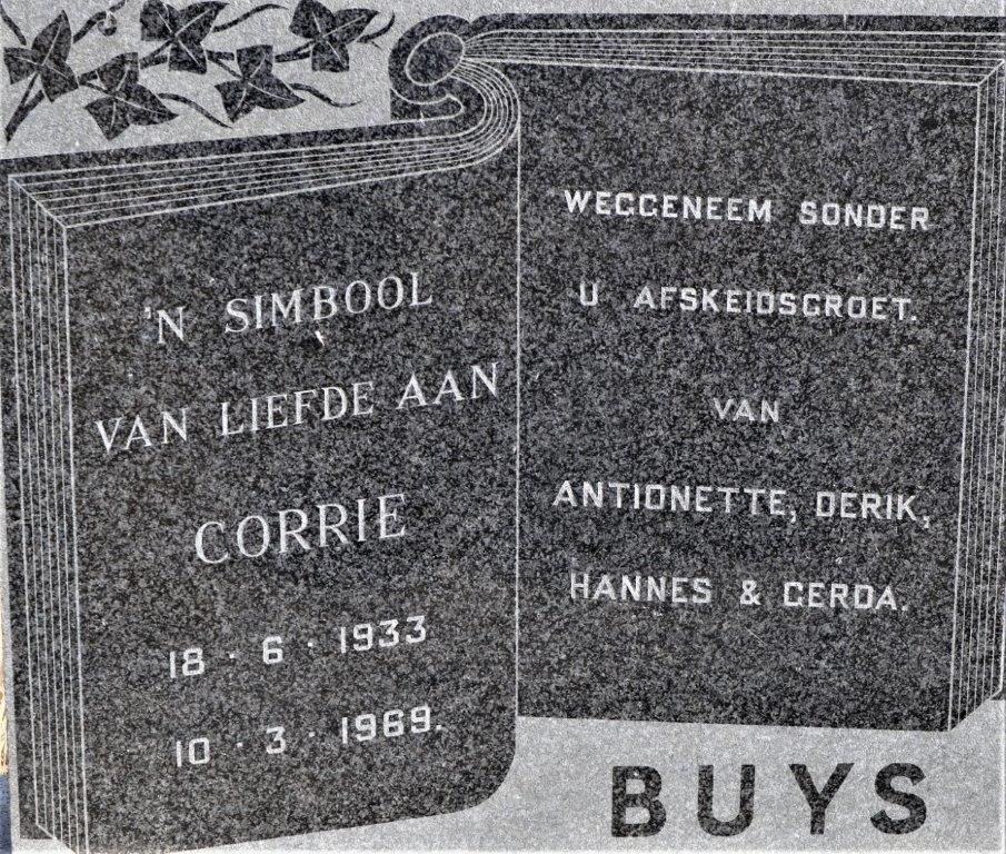 BUYS Corrie 1933-1969