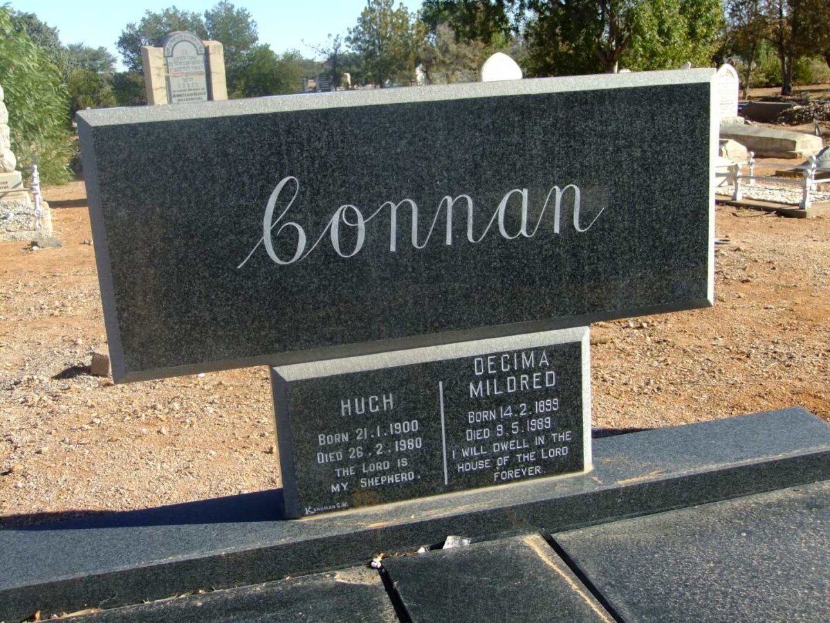 CONNAN Hugh 1900-1980 & Decima Mildred 1899-1989