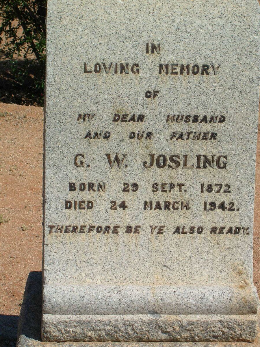 JOSLING G.W. 1872-1942