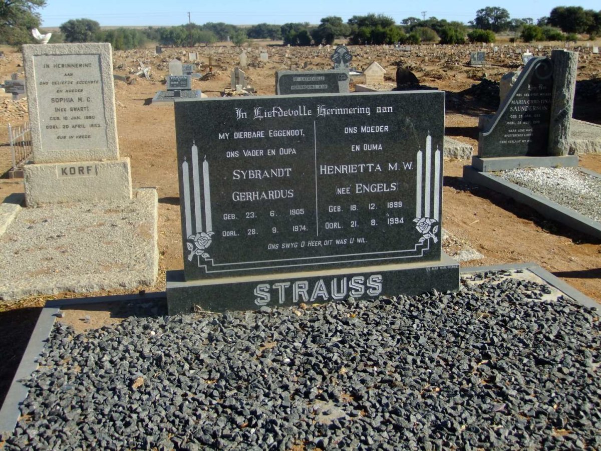 STRAUSS Sybrandt Gerhardus 1905-1974 & Henrietta M.W. ENGELS 1899-1994