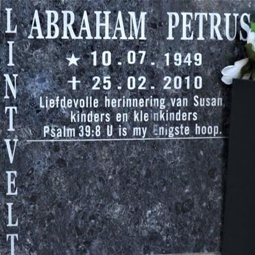 LINTVELT Abraham Petrus 1949-2010