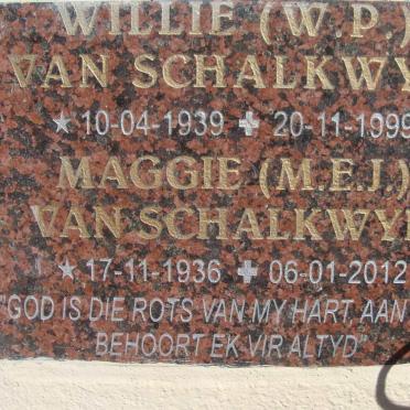 SCHALKWYK W.P., van 1939-1999 &amp; M.E.J. 1936-2012