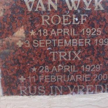 WYK Roelf, van 1925-1999 &amp; Trix 1929-2006