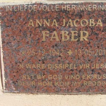 FABER Anna Jacoba 1942-2012