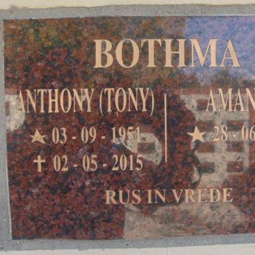 BOTHMA Anthony 1951-2015 &amp; Amanda 1955-