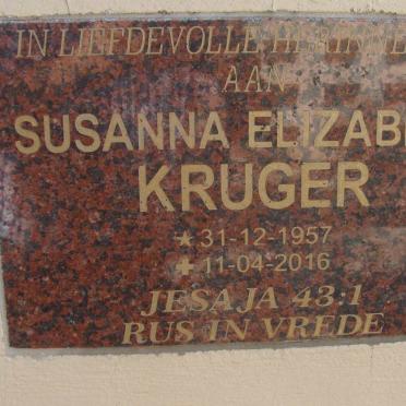 KRUGER Susanna Elizabeth 1957-2016