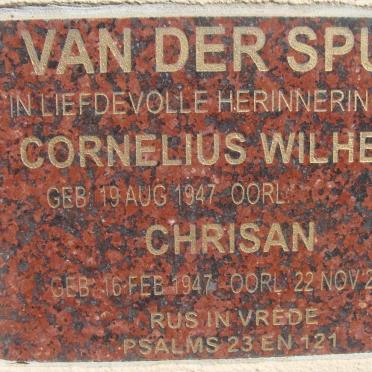 SPUY Cornelius Wilhelm, van der 1947- &amp; Chrisan 1947-2013