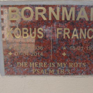 BORNMAN Kobus 1936-2014 &amp; Francis 1939-