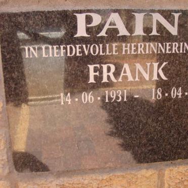PAIN Frank 1931-2016