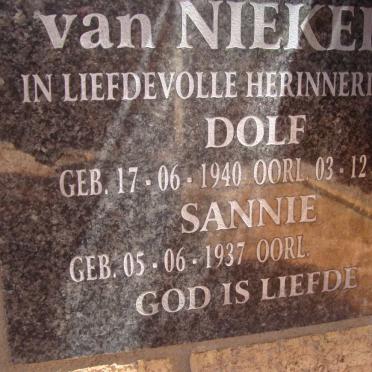 NIEKERK Dolf, van 1940-2008 &amp; Sannie 1937-
