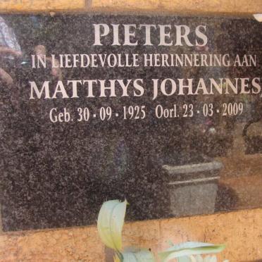 PIETERS Matthys Johannes 1925-2009