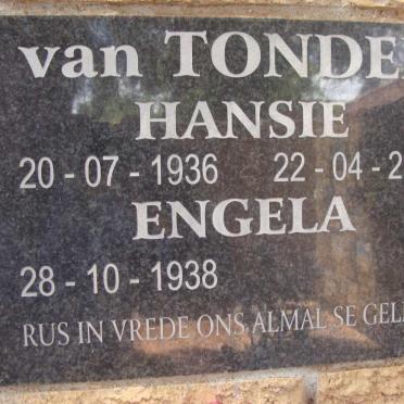TONDER Hansie, van 1936-2007 &amp; Engela 1938-