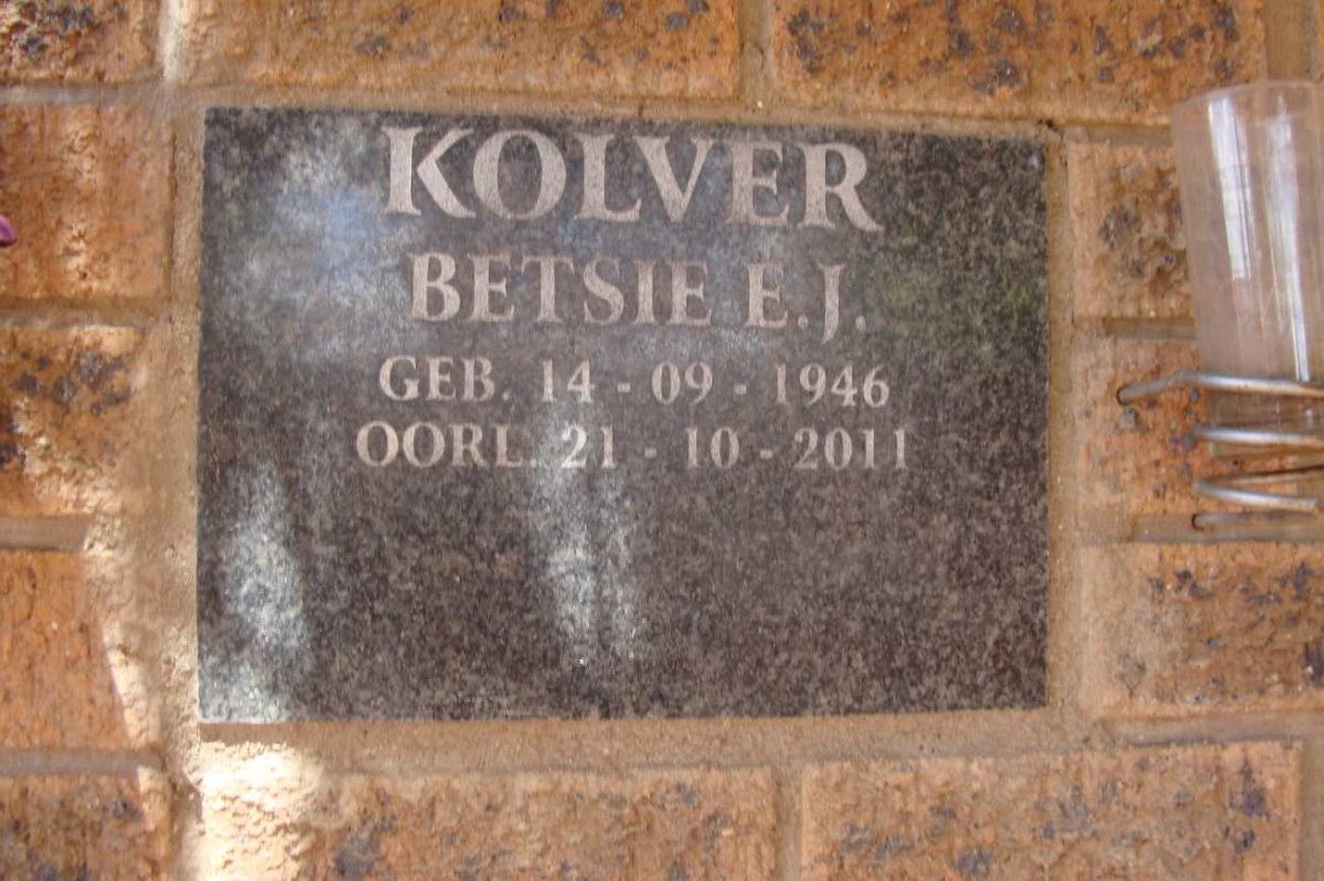 KOLVER Betsie E.J. 1946-2011