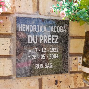 PREEZ Hendrika Jacoba, du 1922-2004