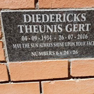 DIEDERICKS Theunis Gert 1934-2016