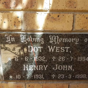 JOHN Henry 1931-1998 :: WEST Dot 1932-1994