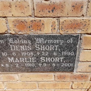 SHORT Denis 1908-1990 &amp; Marlie 1910-2001