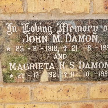 DAMON John M. 1918-1995 Magrieta H.S. 1921-1998
