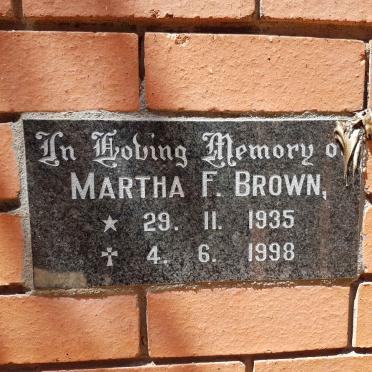 BROWN Martha F. 1935-1998