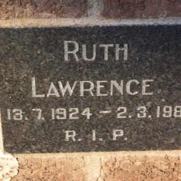 LAWRENCE Ruth 1924-1987