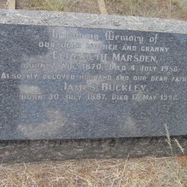 BUCKLEY James 1887-1952 :: MARSDEN Elizabeth 1870-1950