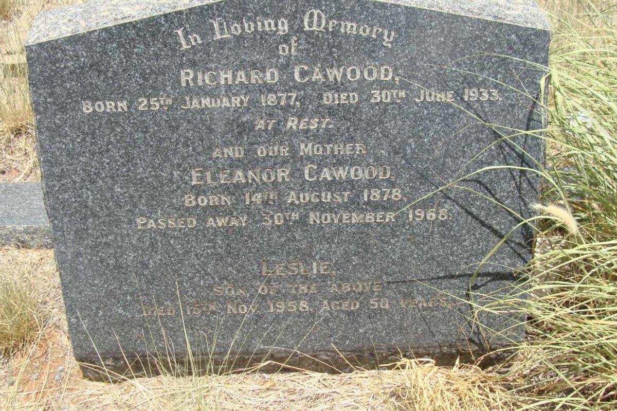 CAWOOD Richard 1877-1933 & Eleanor 1878-1968 :: CAWOOD Leslie -1958