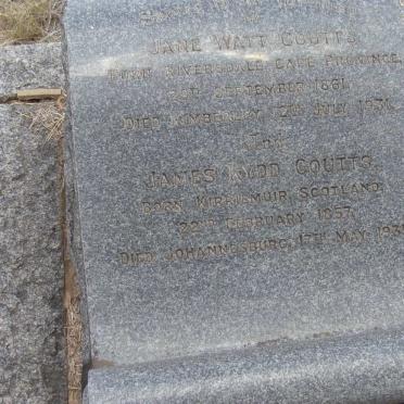 COUTTS James Kydd 1857-1935 &amp; Jane Watt 1861-1931