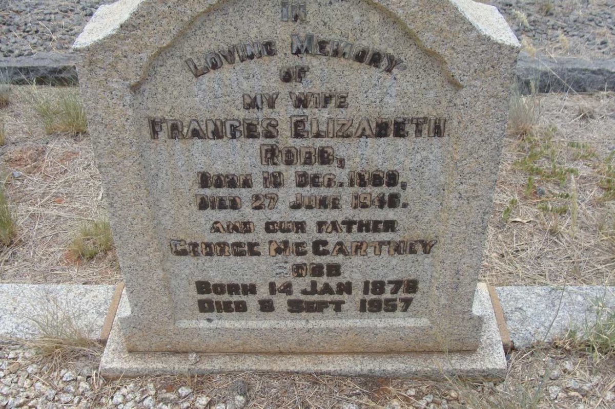 ROBB George McCartney 1878-1957 & Frances Elizabeth 1889-1946