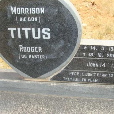 TITUS Morrison Rodger 1963-2005