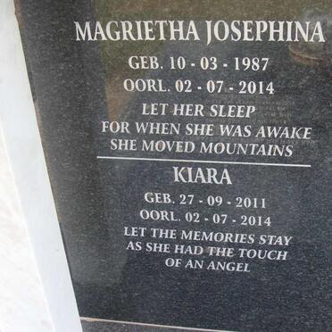 WYK Magrietha Josephina, van 1987-2014 :: VAN WYK Kiara 2011-2014