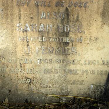 FERRIES Alexander Thomas 1875-1880 :: FERRIES Alick John 1880-1882 :: FERRIES Sarah Rose 1813-188?