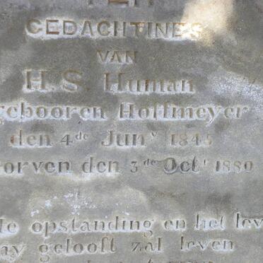 HUMAN H.S. nee HOFFMEYER 1845-1880