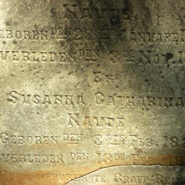 NAUDE Jacob Johannes 1807-1886 &amp; Susanna Catharina 1821-1882 :: NAUDE Francis Peter 1885-1886