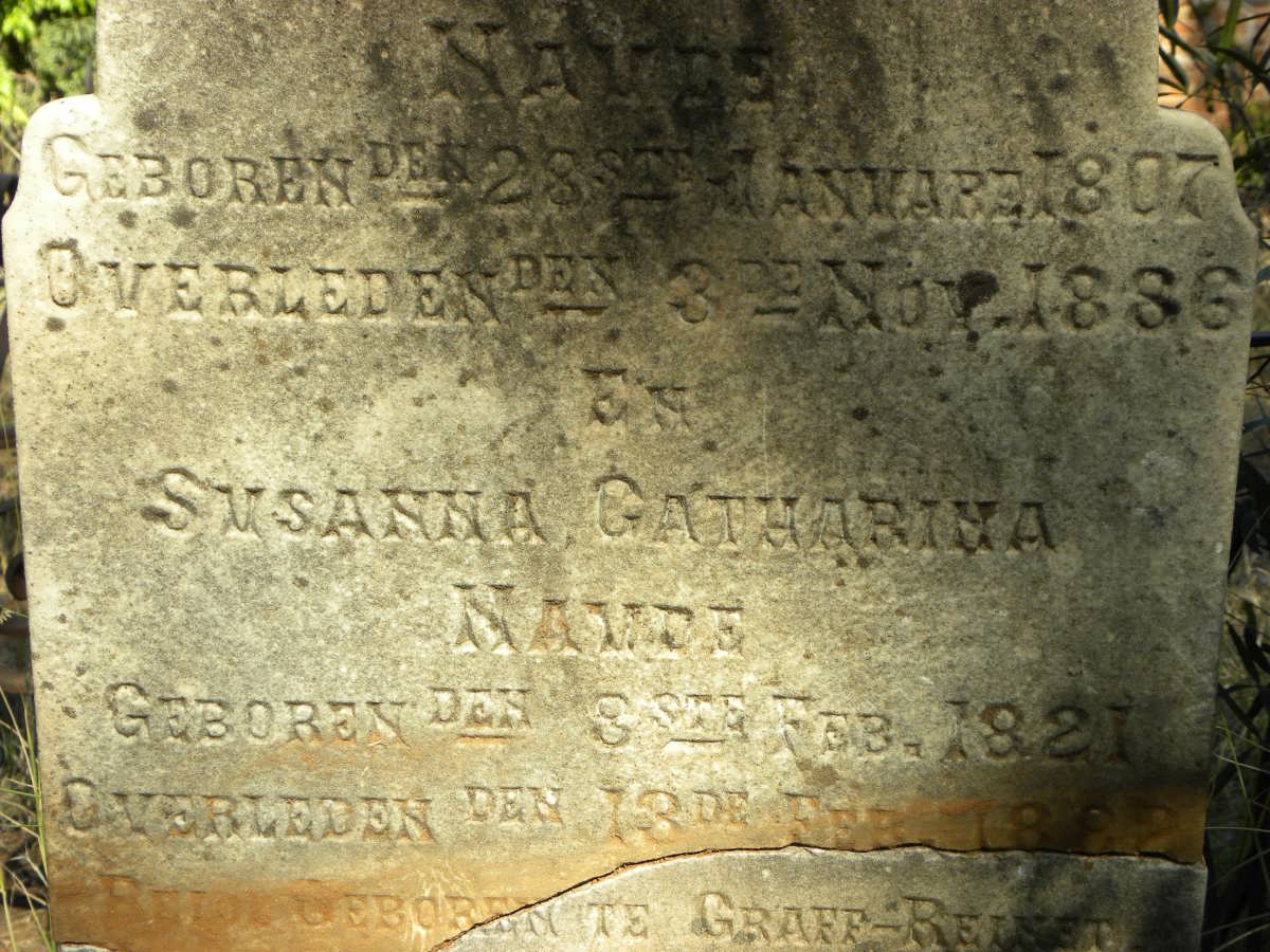 NAUDE Jacob Johannes 1807-1886 & Susanna Catharina 1821-1882 :: NAUDE Francis Peter 1885-1886